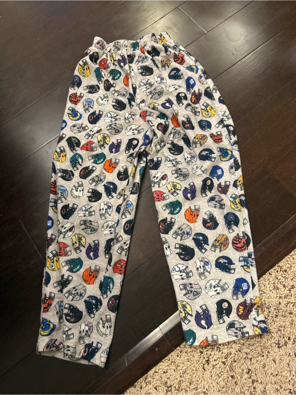 NFL Kids Gray Helmet-Print Lounge Pants